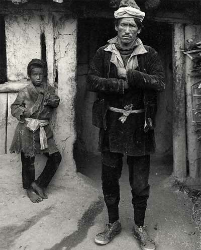 Kevin Bubriski: Chetri Man and Son, Syara Village, Humla, Nepal, 1985